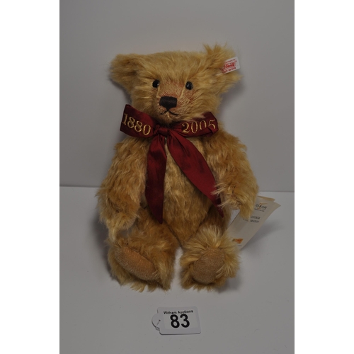 83 - A Steiff limited edition celebration bear with red bow tie 1880-2005