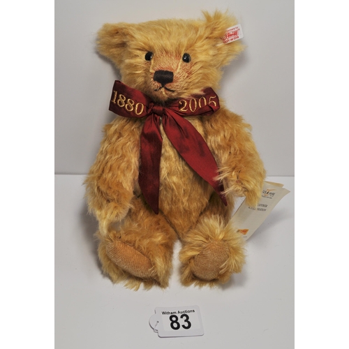 83 - A Steiff limited edition celebration bear with red bow tie 1880-2005