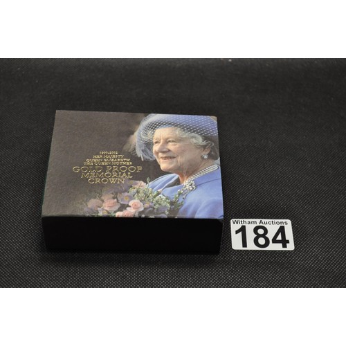 184 - Royal Mint Her Majesty Queen Elizabeth The Queen Mother 22ct Gold Proof Memorial Crown, boxed with C... 