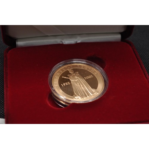 183 - Royal Mint 2002 The Queen's Golden Jubilee Commemorative 22ct Gold Medal, boxed with Certificate of ... 