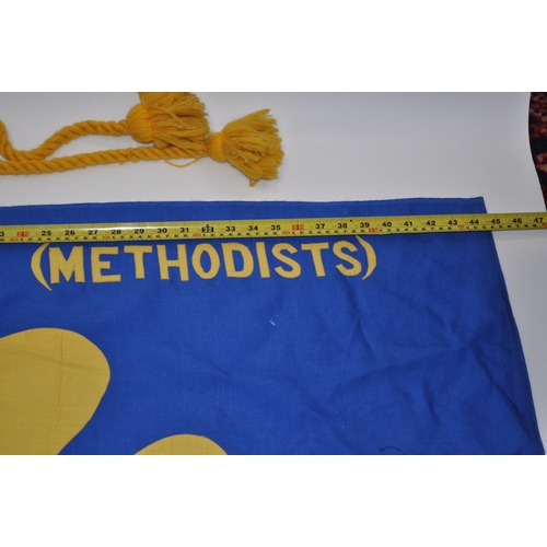 105 - Girl Guide flag pole with GG Finial, 20th Ilkeston (Methodists) flag, approx. size of flag is 45