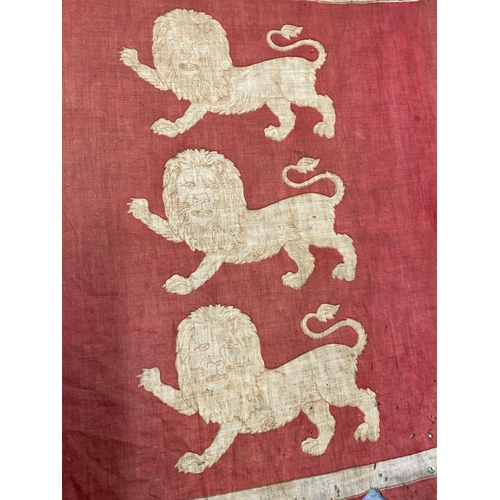 111 - Royal Standard antique flag with banner of arms, approx. size  33