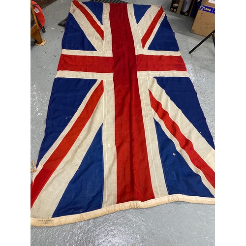 109 - 3YD Union Jack, stamped Arthur Smart & Sons London, measuring approx. 9ft x 4ft approx. with rope la... 