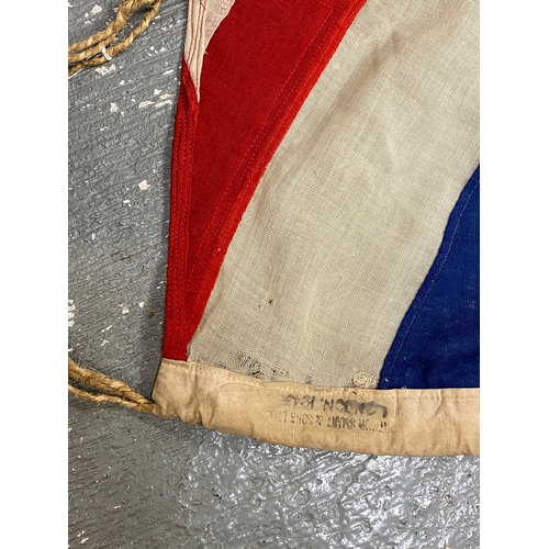 109 - 3YD Union Jack, stamped Arthur Smart & Sons London, measuring approx. 9ft x 4ft approx. with rope la... 