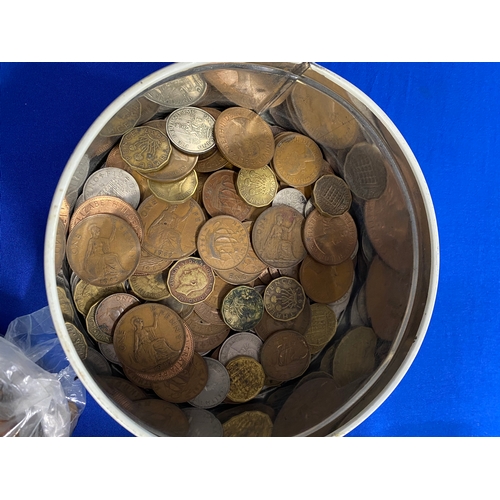 134 - Mixture of predominately British coins to include Georgian Cartwheels, George V silver half crown, s... 