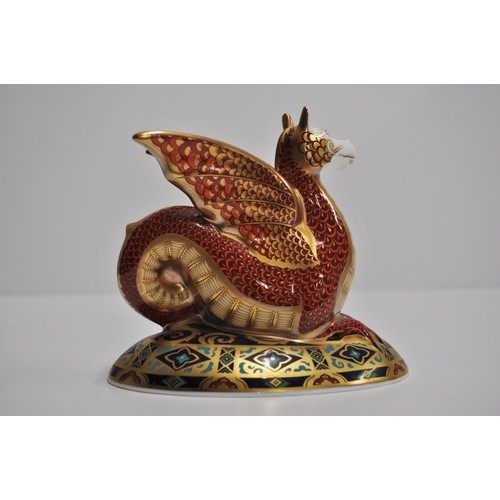 38 - Royal Crown Derby 2003, the Wyvern no. 424 of 2,000, with gold stopper. The fourth paperweight in th... 