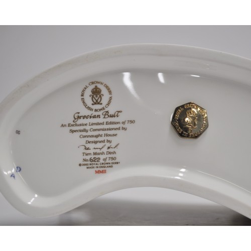 39 - Royal Crown Derby Paplin Grecian Bull paperweight no. 622 of 750. With box and gold stopper. Limited... 