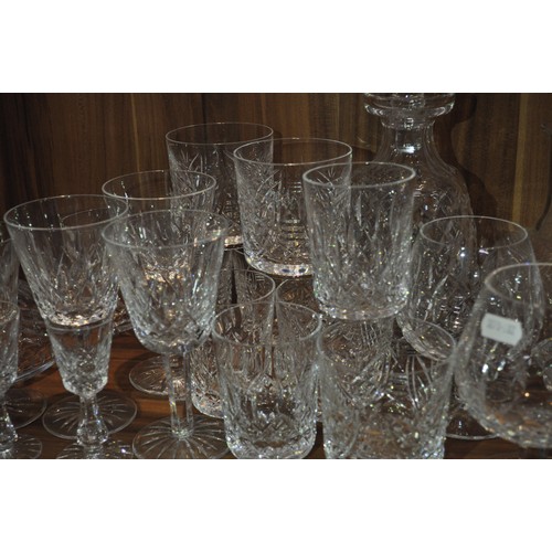 74 - Large quantity of various cut crystal glassware items, including Doulton and Waterford crystal bowls... 