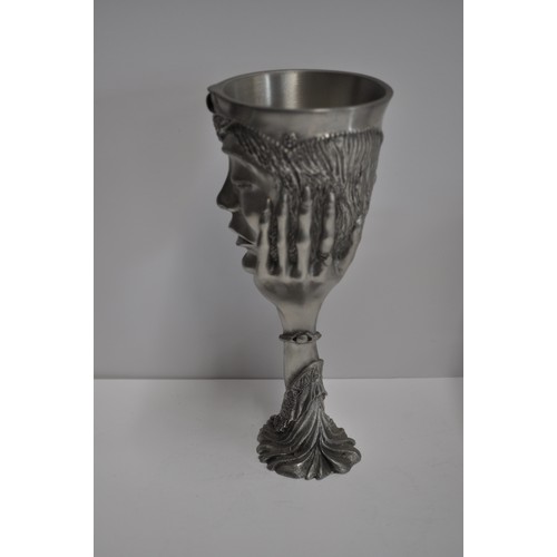 91 - Royal Selangor Pewter/glass Lord of the Rings Shot glasses of characters Sauron and  Orc in original... 