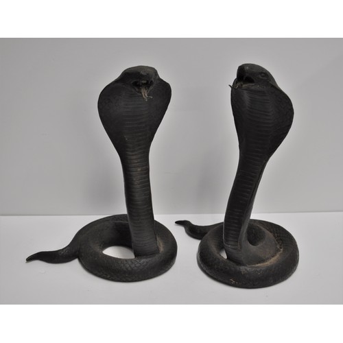 97 - A pair cast metal cobras,  approx. H 32cm