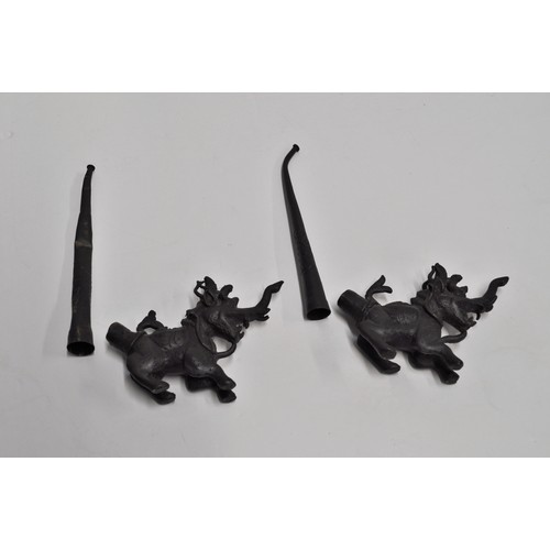 99 - Two bronzed opium pipes in the form of an Elephant