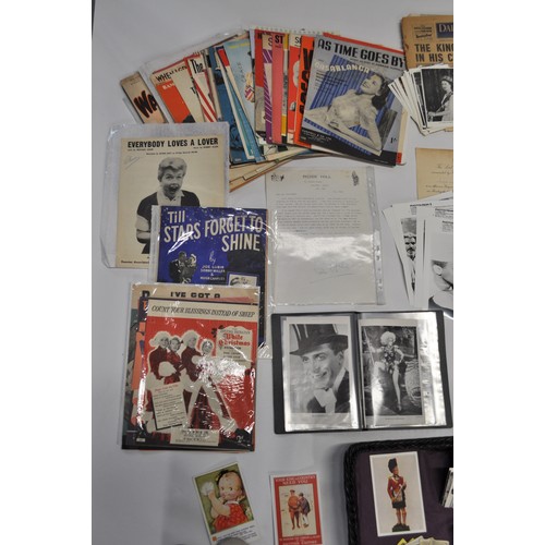 116 - Mix film, stage and music related ephemera items, including signed photographs, royal memorabilia, p... 