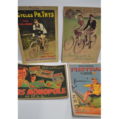 117 - Vintage advertising poster/boards depicting bike/tyre  manufacturers, Cycles PH.Thys Tour De France,... 