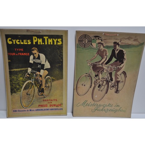 117 - Vintage advertising poster/boards depicting bike/tyre  manufacturers, Cycles PH.Thys Tour De France,... 