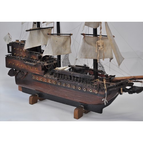 122 - Large wooden model of a Galleon with rigging, approx overall H43