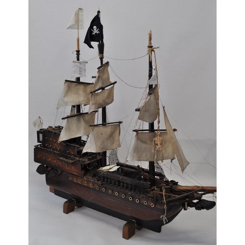 122 - Large wooden model of a Galleon with rigging, approx overall H43