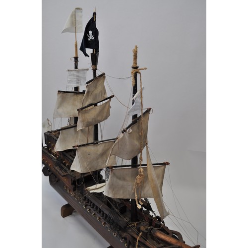 122 - Large wooden model of a Galleon with rigging, approx overall H43