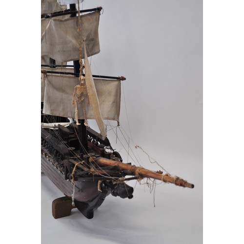 122 - Large wooden model of a Galleon with rigging, approx overall H43