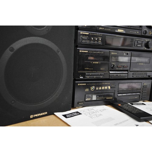 136 - Pioneer Stacking music system to include Stereo Double Cassette Deck Amplifier model no. DC-Z94, Dig... 