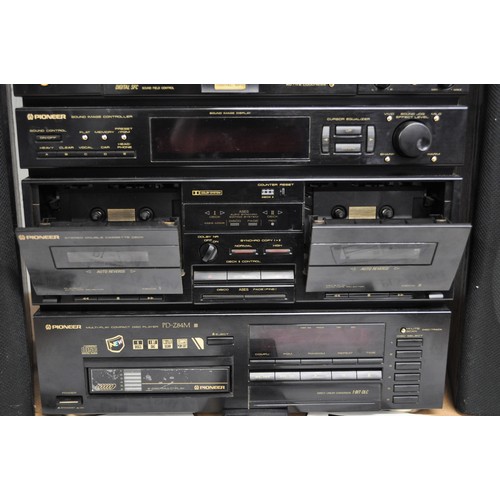 136 - Pioneer Stacking music system to include Stereo Double Cassette Deck Amplifier model no. DC-Z94, Dig... 