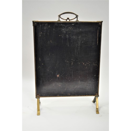 151 - Victorian fire screen mirrored panel with central starburst design RD694498 D&M to reverse of brass ... 