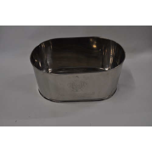 192 - Large oval champagne bucket with inscriptions reading Lily Bolinger and Napoleon Bonaparte, approx 6... 