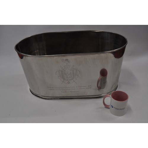 192 - Large oval champagne bucket with inscriptions reading Lily Bolinger and Napoleon Bonaparte, approx 6... 