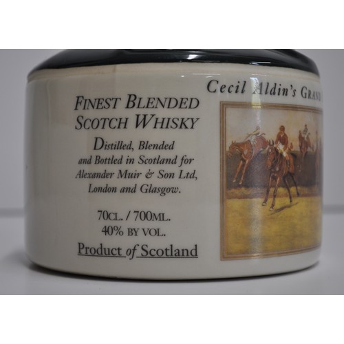 195 - Ceramic decanter of Alexander Muir & Son Ltd. 15 Year Old Blended Scotch Whisky, featuring an image ... 