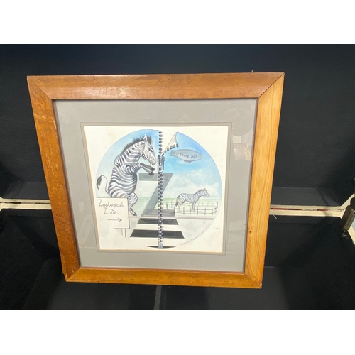 226 - Michelle P Cooper original artwork, dated 1979, with label to back. overall frame size 47cm x 46cm. ... 