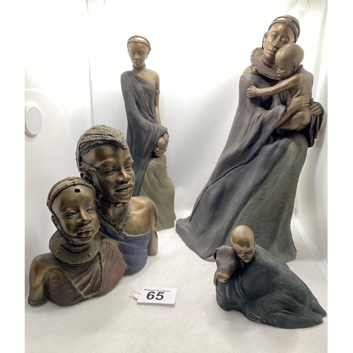 65 - Group of Maasai Soul Journeys figures to include Kipenzi beloved ones no. 1015/5000, Etanakita mothe... 