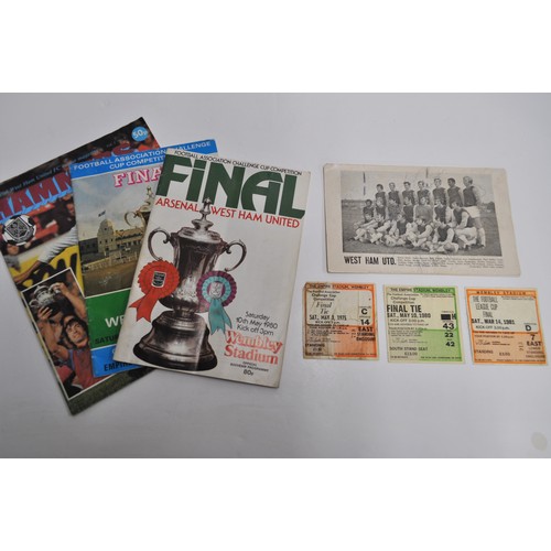 56 - Football Memorabilia including original programmes with original match tickets. Programme featuring ... 