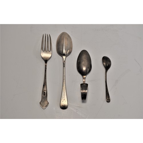 110 - Silver items to include Georgian sauce boat c. 1829 by William Bateman II hallmarked London. spoons ... 