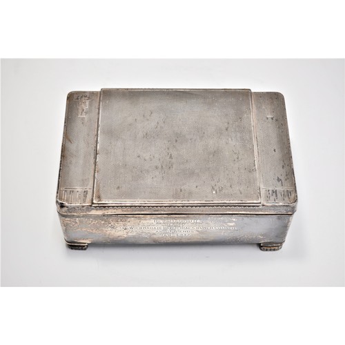 111 - A silver cigarette box c. 1935, stamped Birmingham, W.N Ltd, William Neale & Son Ltd. approx. gross ... 