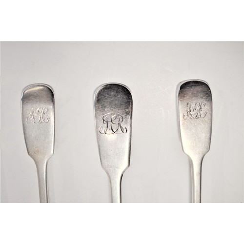 120 - x8 Victorian silver fiddle pattern dessert/soup spoons  hallmarked London, makers stamp SS, plus one... 