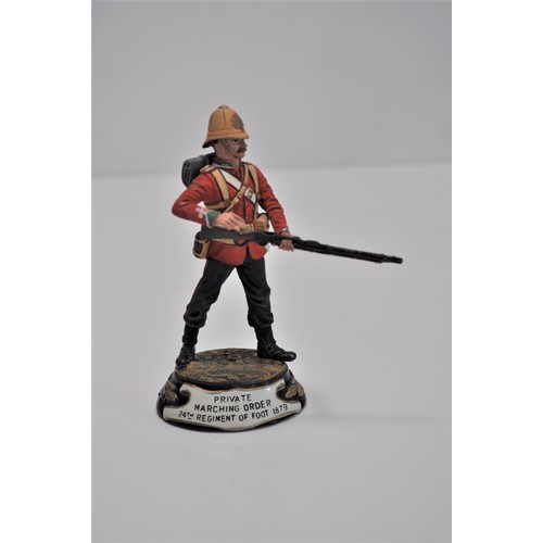 164 - Chas Stadden hand painted figures - Private marching order 24th regiment on foot 1879, Drummer Scots... 