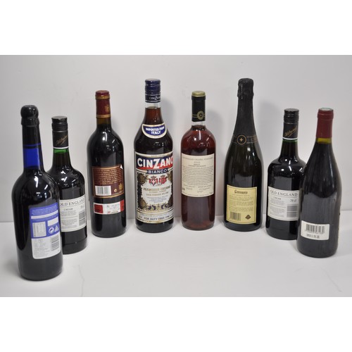 131 - A selection of mixed sherry and wines etc, including Codorniu, Old England, Cinzano and others x8 bo... 