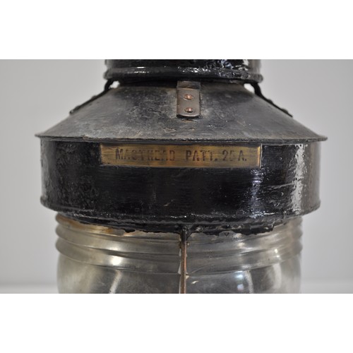 52 - A masthead ship's lantern, Masthead Patt. 25A, Birmingham Engineering Company Ltd, height 30cm A/F