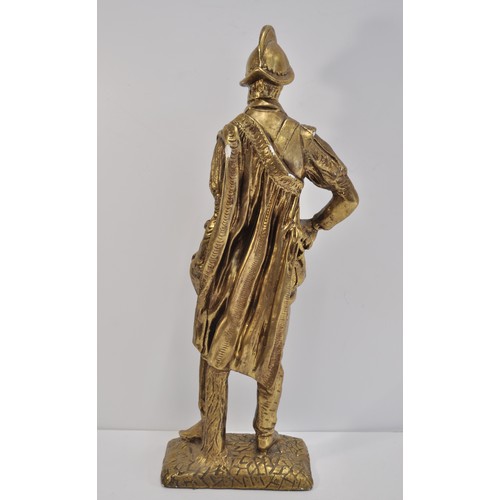 17 - Gold coloured plaster statue of Spanish Soldier, Approx height 65cm