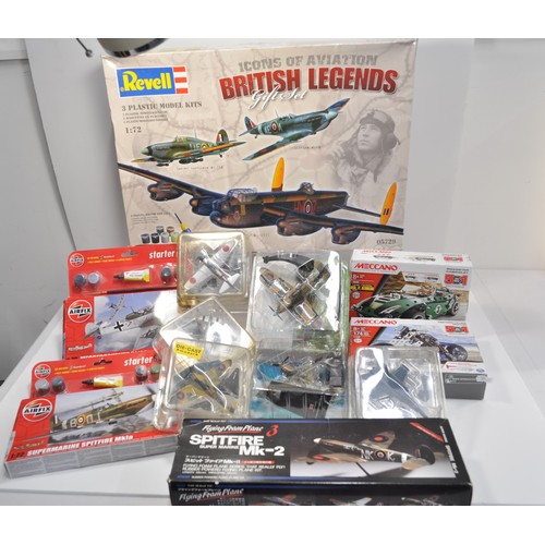 163 - Revell Model aircraft kit together with Airfix/Meccano kits and other diecast model aircraft