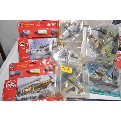 163 - Revell Model aircraft kit together with Airfix/Meccano kits and other diecast model aircraft