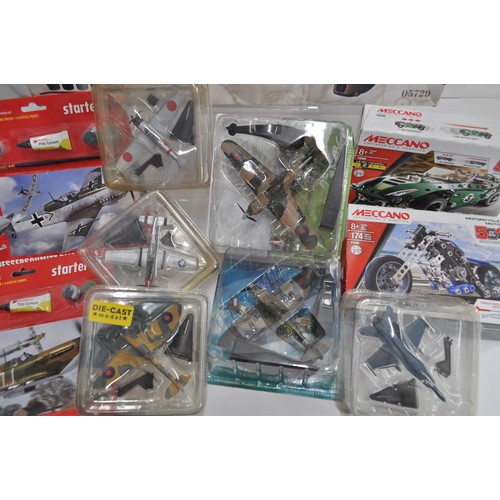 163 - Revell Model aircraft kit together with Airfix/Meccano kits and other diecast model aircraft