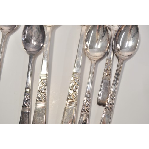 105A - Six person cutlery by Smith Seymour together with decorative napkin rings