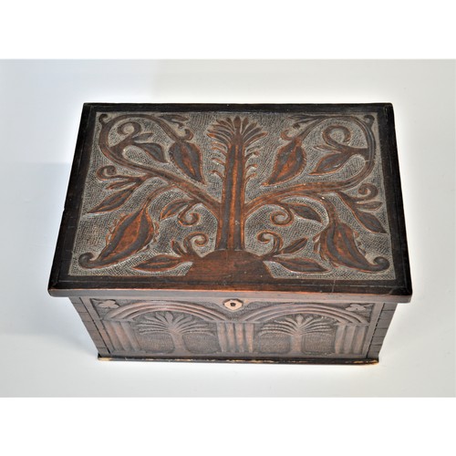 11 - A vintage sewing box with EER 1900 carved into the inside lid together with sewing and knitting mate... 