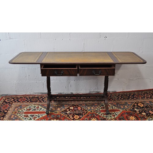 26B - Drop leaf castored console table with drawers