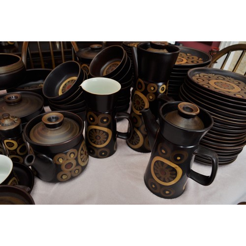 88 - A very large quantity of Denby Arabesque tableware items designed by Gill Pemberton to include coffe... 