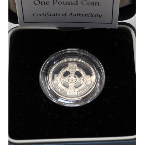 1 - Silver coins consisting; 2001 silver proof Victorian anniversary crown £5 Royal Mint coin with certi... 