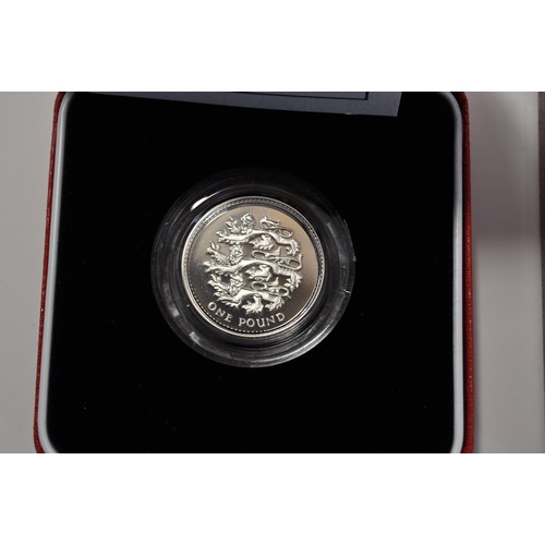 18 - 2002 United Kingdom Silver Piedfort one pound coin together with 2002 The Queen's Jubilee silver com... 