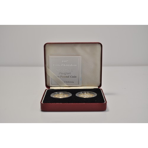 28 - The Royal Mint United Kingdom two coin set, comprising 1997 and 1998 silver proof piedfort two-pound... 