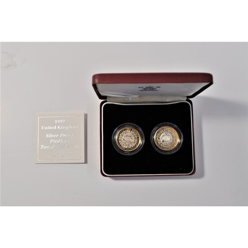 28 - The Royal Mint United Kingdom two coin set, comprising 1997 and 1998 silver proof piedfort two-pound... 