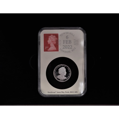 46 - DateStamp Moment in Time - 2022 Isle of Man  Silver Sovereign DateStamp Issue 6 Feb 2022, boxed in c... 